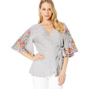 Angie Striped Front Tie Summer Top